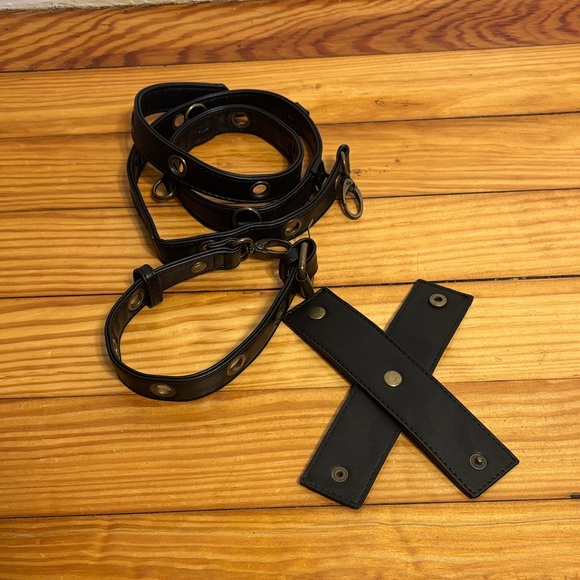 Steam Punk Black Studded Leather Women's Bag Never Used - Picture 6 of 11